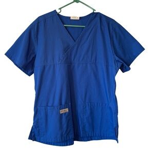 3/$20 Urbane Scrubs Blue Short Sleeve Scrub Top